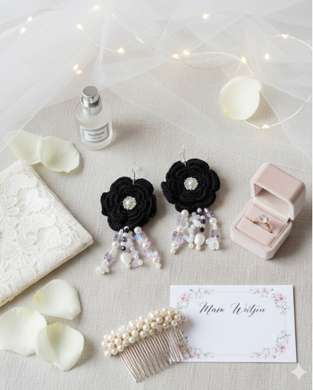 Dizajnové náušnice "Výnimočný svadobný rukopis"